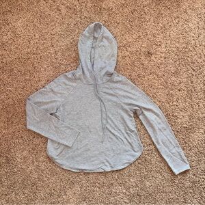 Cropped Light Gray Hooded Sweatshirt Hoodie Small S Crop